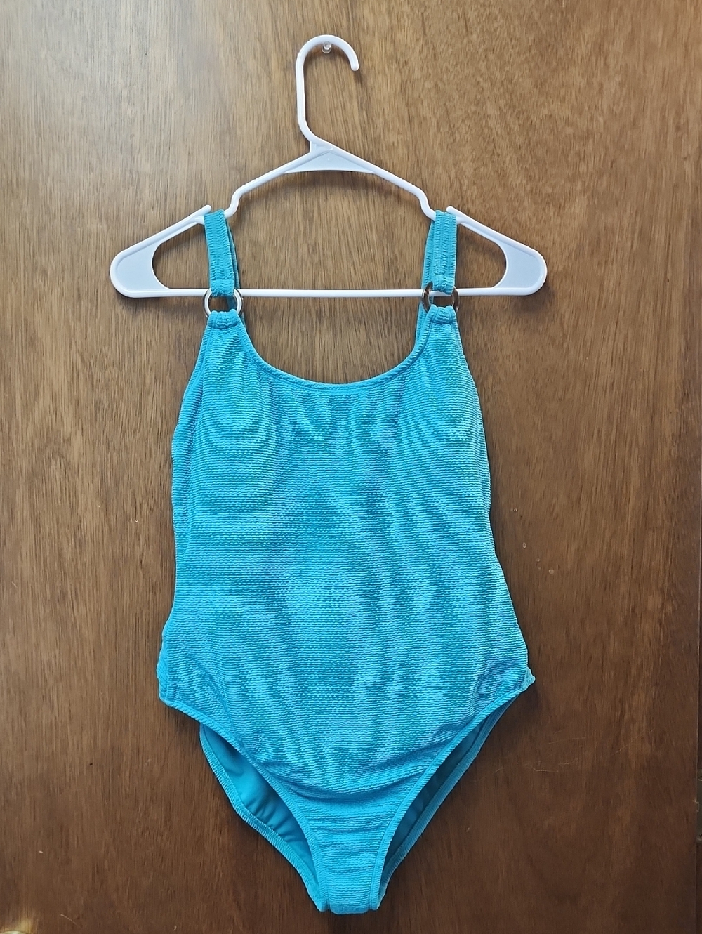 Shade & Shore Textured Teal One-Piece Swimsuit Sz 8/10 New With Tags